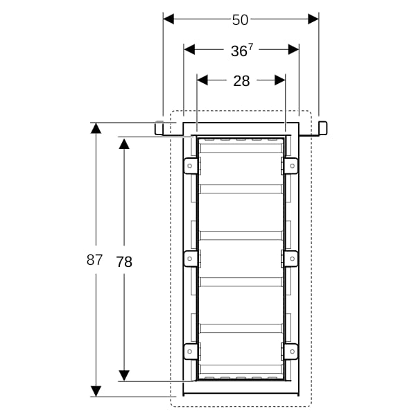 Geberit Duofix Element für Nischenablagebox mit Einlegeböden