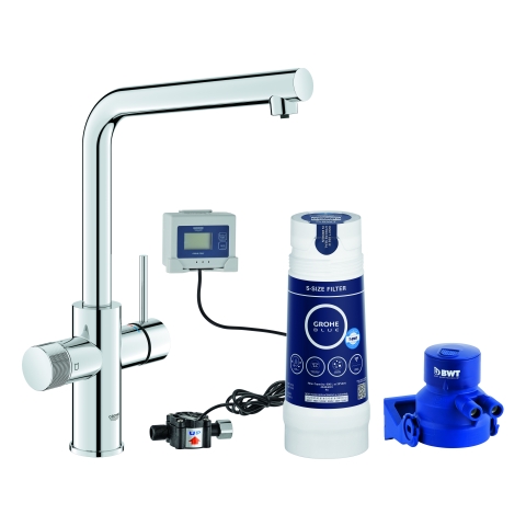 GROHE Starter Kit GROHE Blue Pure Minta 30589 L-Auslauf S-Filter chrom