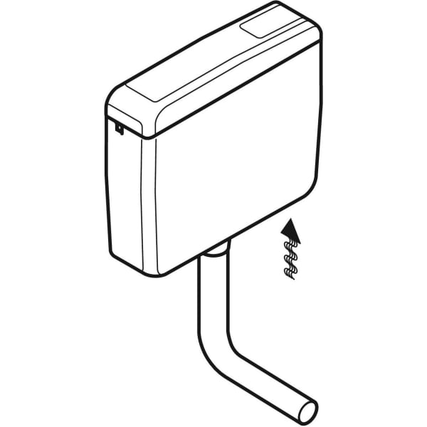 Geberit AP127 AP-Spülkasten, Spül-Stopp-Sp tiefh. WA unten rechts, weiß-alpin