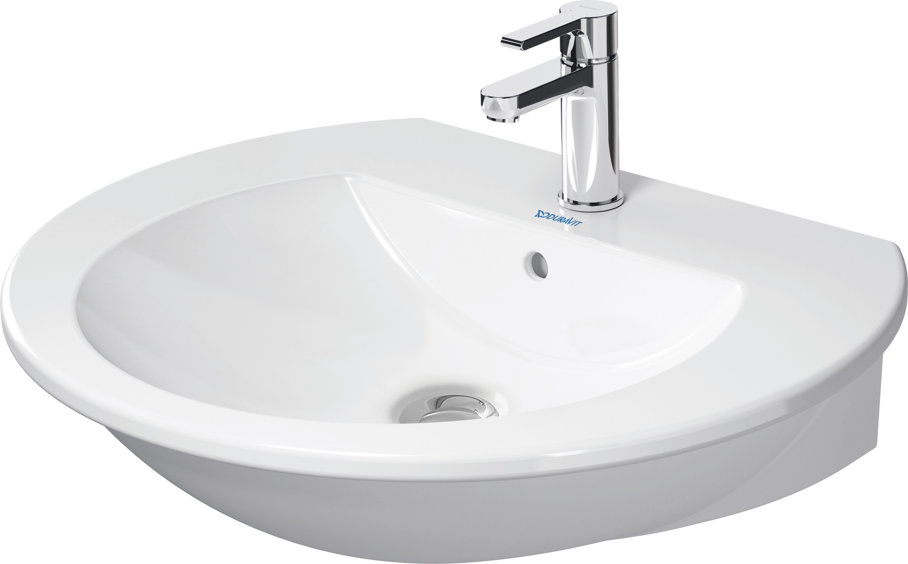 DU Waschtisch Darling New 650 mm mit ÜL, mit HLB, 1 HL, weiß
