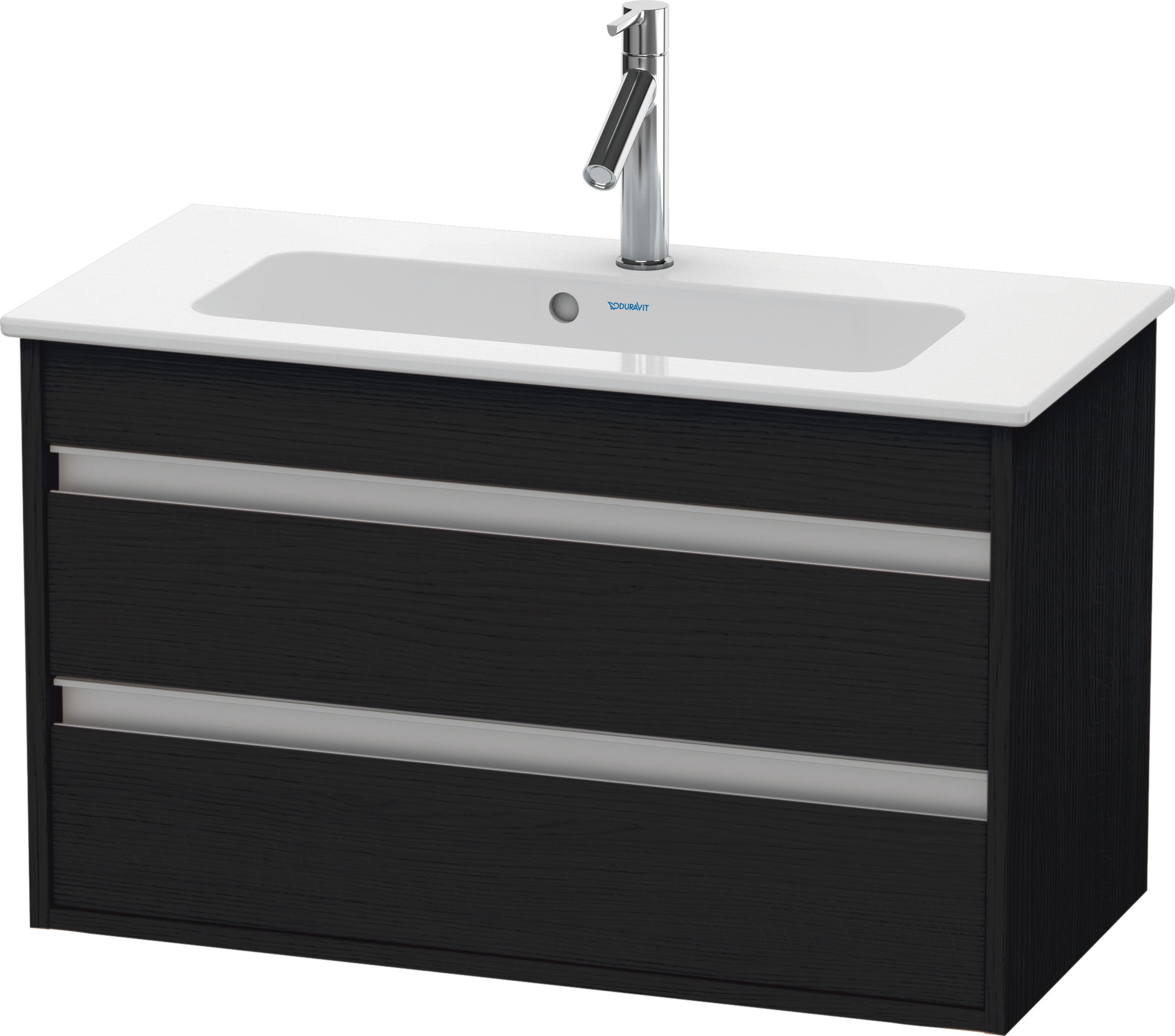 Duravit WTU Ketho Compact 480x800x385mm 2 Schubkästen, Eiche Schwarz