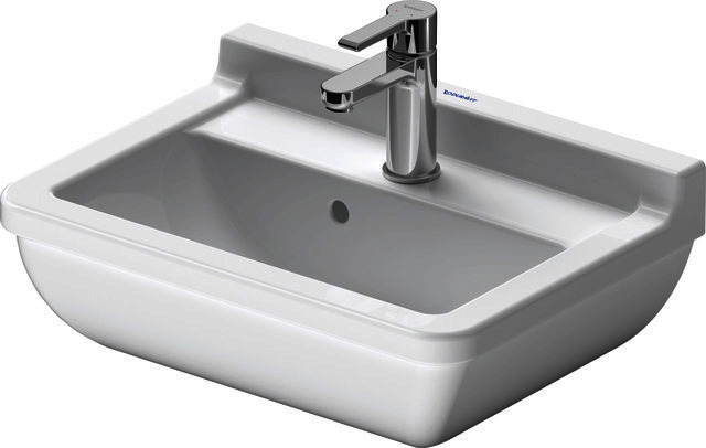 DU Waschtisch Starck 3 500 mm mit ÜL, mit HLB, 1 HL, weiß WonderGliss