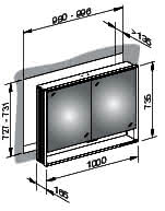 KEUCO SPS R. Lumos 14314, mit Ablagef., Einbau, silb-elox., 1000x735x165mm