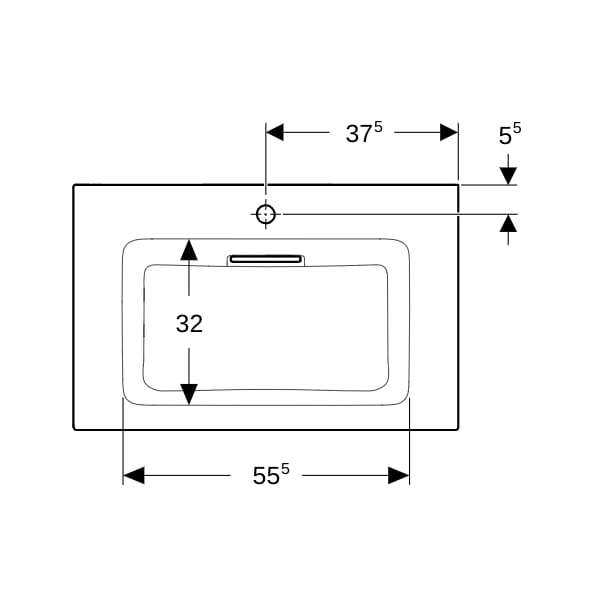 Geberit ONE MWT 75x48cm, CleanDrain m. Hl., o. Ül., weiß, KeraTect/weiß glzd
