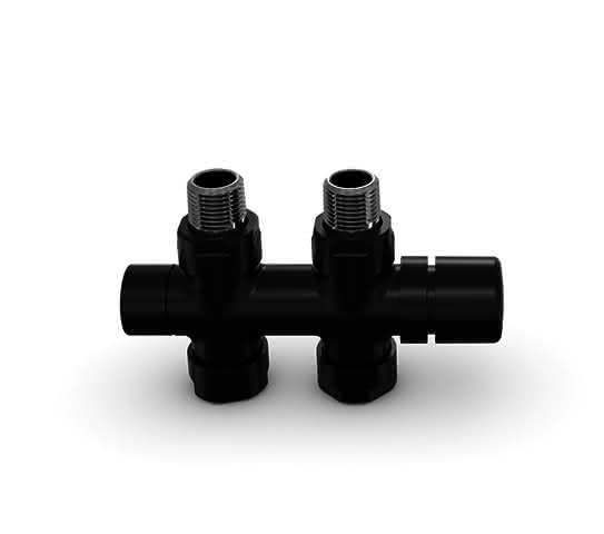 ZE Zubehör Anschlussarmatur Typ O M30x1,5, Durchgangsform, Black Matt