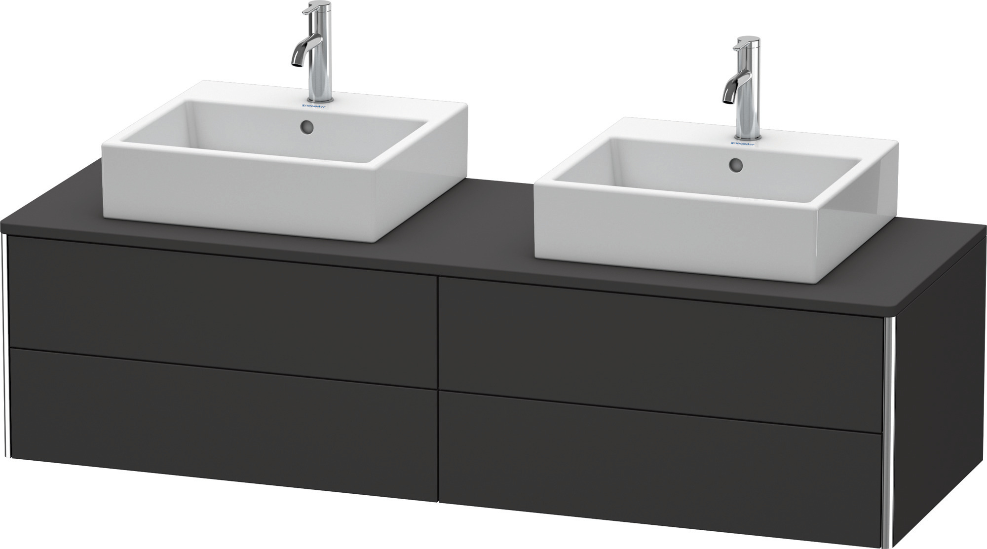 Duravit WT-Unterbau XSquare, 4 SK, wandh. 400x1600x548mm, Graphit Supermatt,