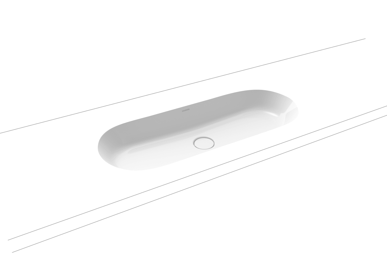 KA WB CENTRO UNTERBAUWASCHTISCH Mod.3060 ,910x380mm,alpinweiß,Perl-Effekt,AD,oÜL