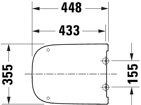 Duravit Univ. WC-Sitz Eckig Tief 448mm Üblap. Absenkaut. abnehmb. Scharn. Edelst. We