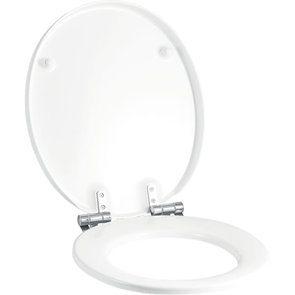 Geberit Cassini WC-Sitz, weiß Scharniere Edelstahl mit Absenkautomatik