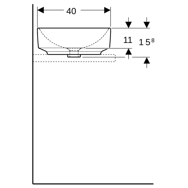 Geberit VariForm Aufsatzwaschtisch, oval 55x40cm, o. Hl, o. Ül., weiß