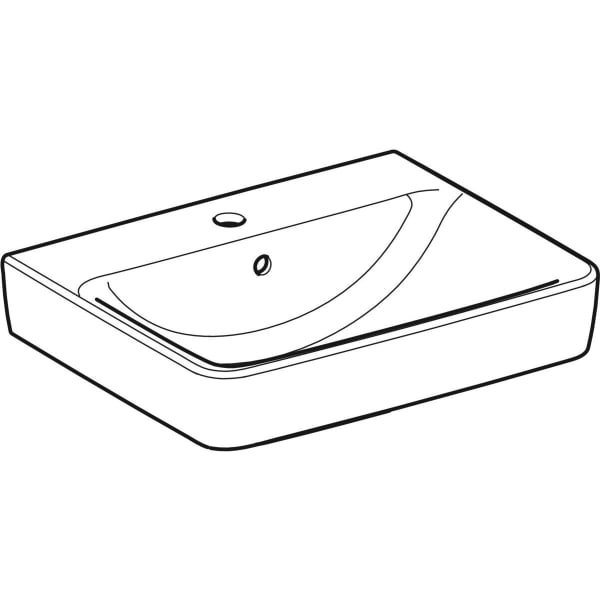 Geberit Renova Plan Waschtisch, 55x44cm m. Hl., m. Ül., weiß