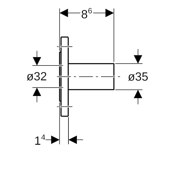 Geberit Mapress C-Stahl Flansch PN 6 mit Einschubende d35