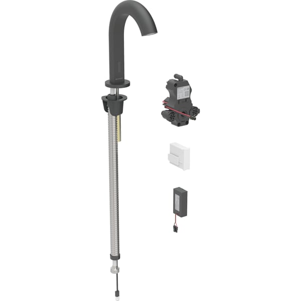Geberit Piave WT-Arm., Standmontage, Batterie für UP-Funkt.Box, m.Misch., schwarz matt