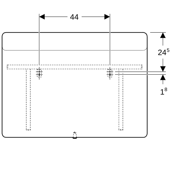 Geberit Option Lichtspiegel Beleuchtung oben, 90x65x3,5cm