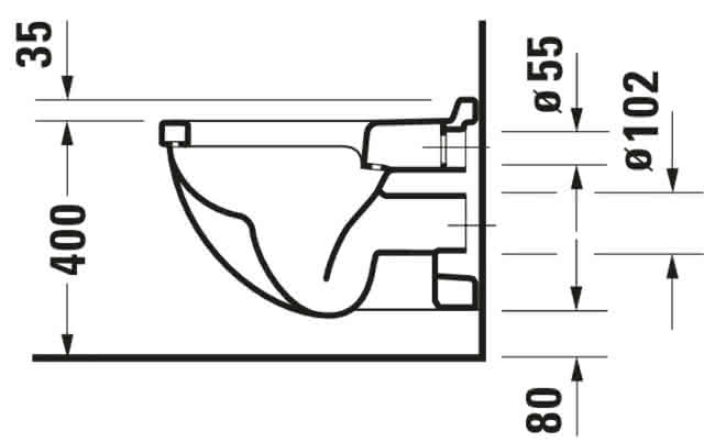 DU Wand-WC Starck 3 540 mm Tiefspüler, weiß
