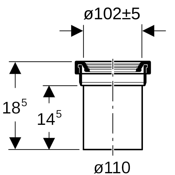 Geberit Anschlussstutzen mit Manschette d110