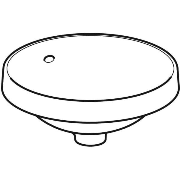 Geberit VariForm Einbauwaschtisch, rund 40cm, o. Hl, m. Ül., glasiert, weiß