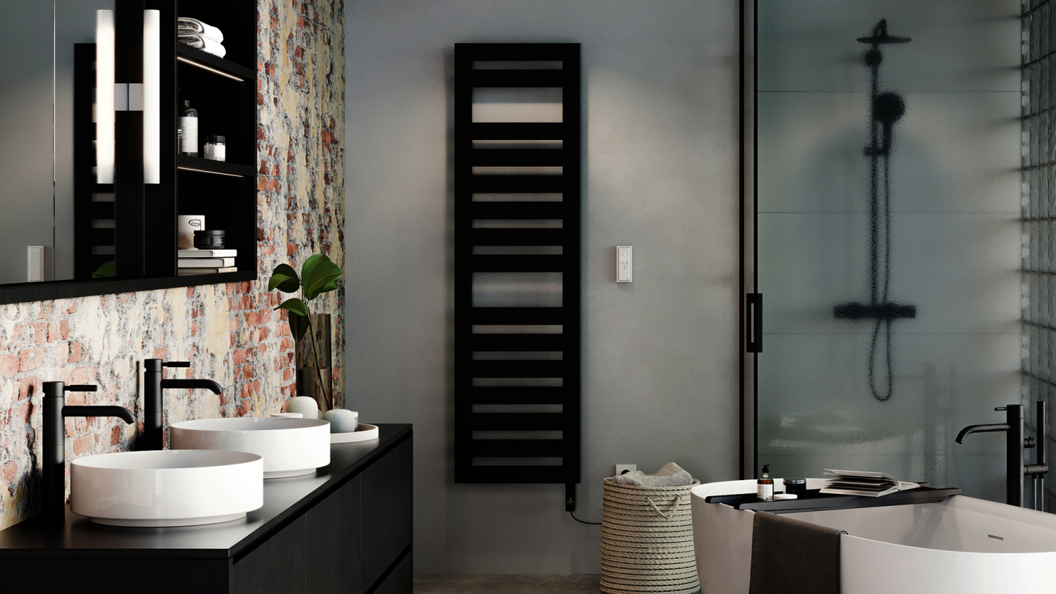 ZE Design-HK Metropolitan Spa elektr.IHC METSS180060ECZD 1878x70x600 Black Matt
