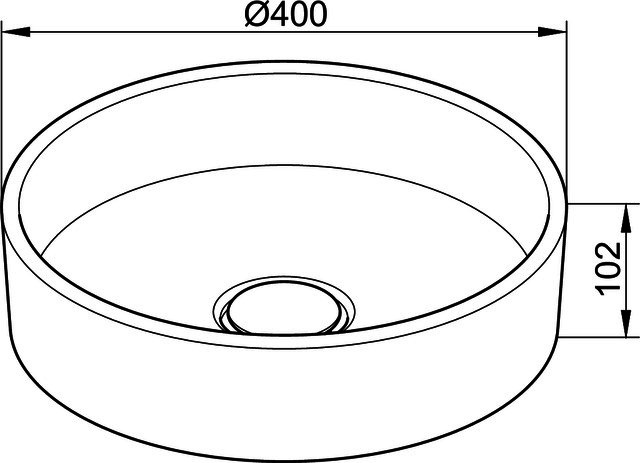 KEUCO Keramik-WT rund Stageline 32880 o.Hahnlochbohrung D: 400mm weiß