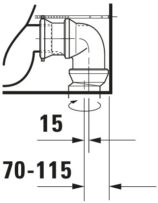 Duravit Stand-WC Kombi DuraStyle 630 mm Tiefspüler,f.SPK, Abg.Vario,weiß,HYG