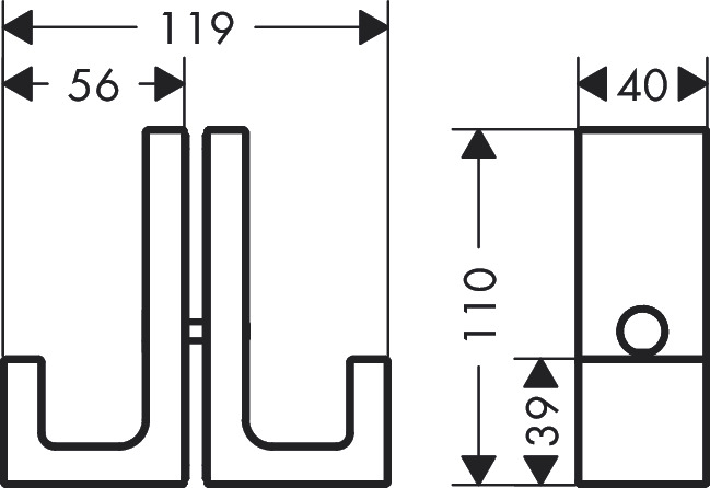 Hansgrohe Duschtürgriff Axor Universal Rectangular PRG