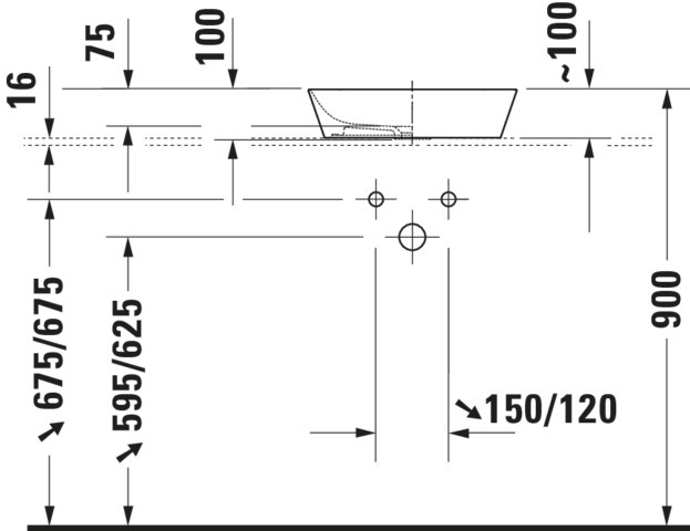 Duravit Aufsatzbecken Cape Cod 430mm Weiss, ohne Überlauf, ohne HLB, WG