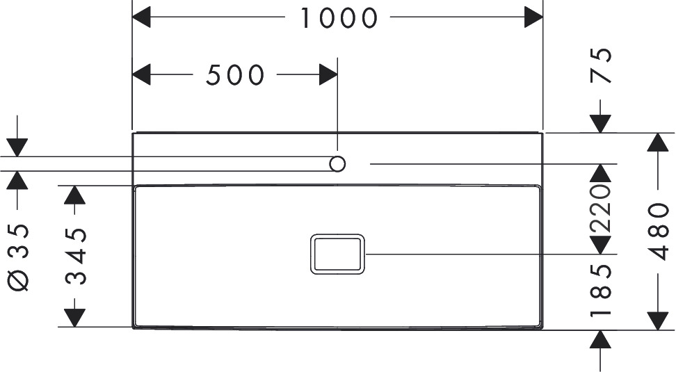 Hansgrohe Waschtisch Xevolos E 1000x480  m.Hahnloch o.Überlauf, SmartClean weiß