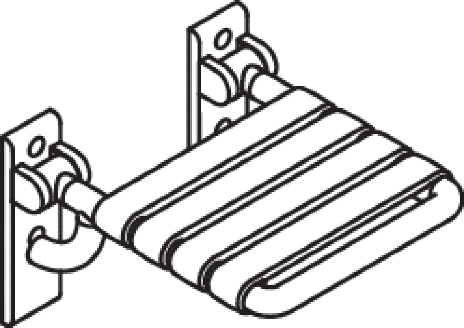 HEWI Klappsitz S801, antimikrobiell B:378 mm, H:259 mm, T:408 mm signalweiß