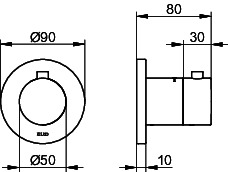 KEUCO THM IXMO 59553, rund, Aluminium-finish