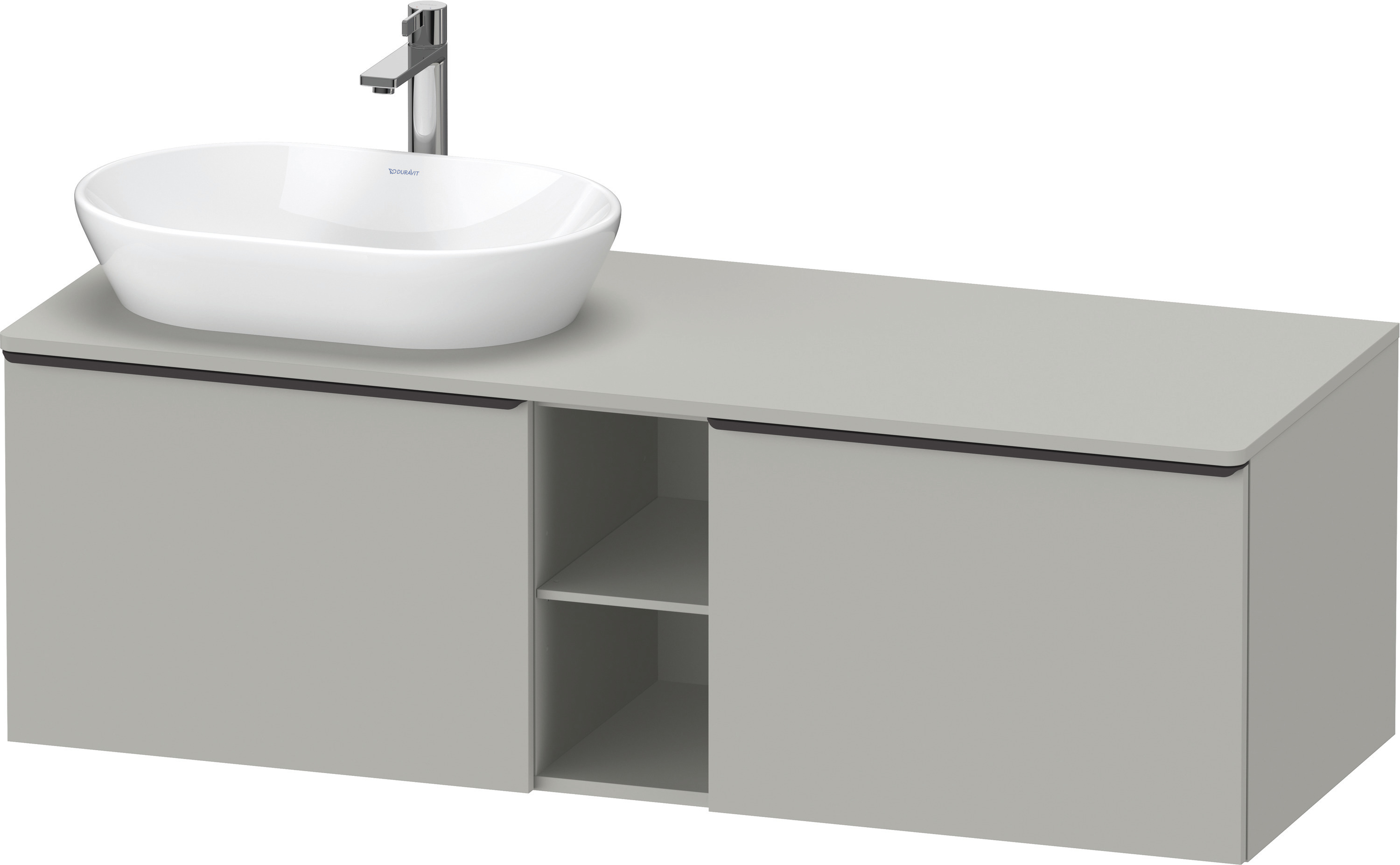 Duravit D-Neo,Kons-WTU,L,Az:2,Fä:2,Gr:D.Schw 1400x550x459mm,Wdh,Betongrau Matt,Dekor