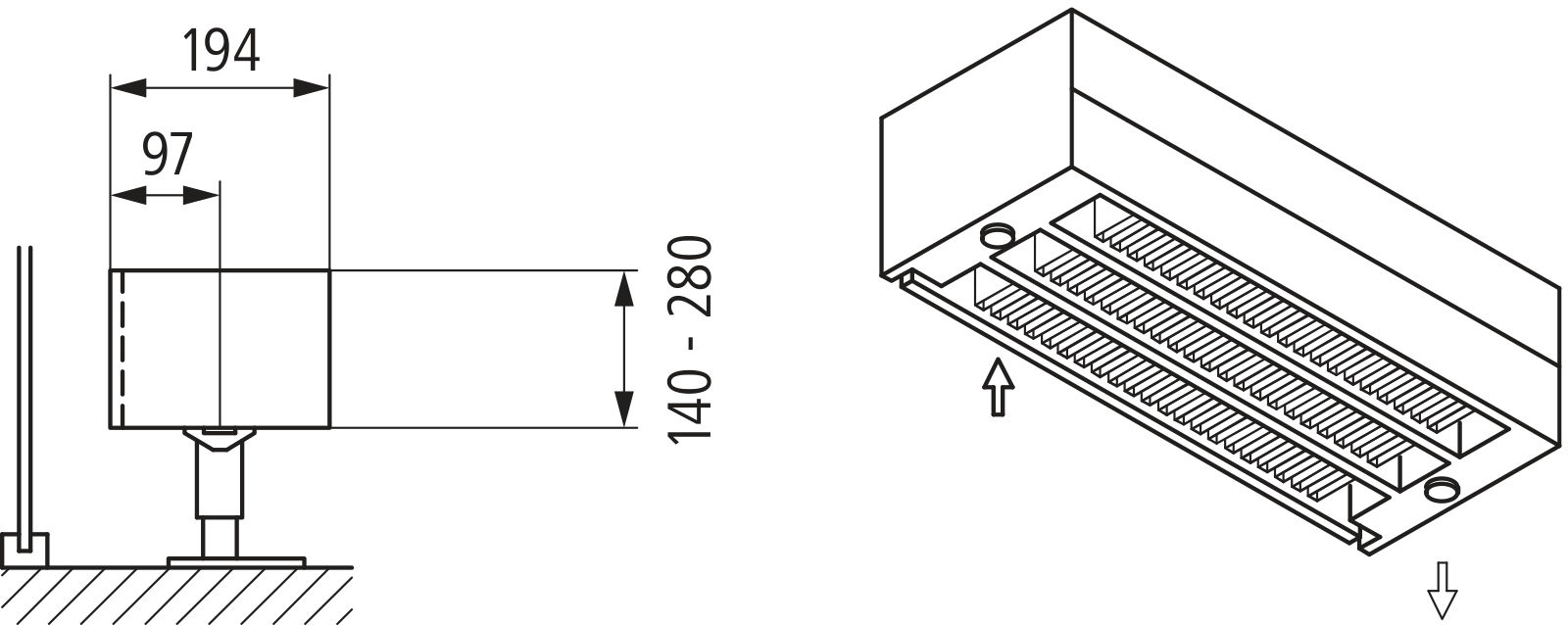 Kermi L-Kon S Typ33 BH210x194x1200mm QN1718,weiß,6bar, m. Abd., AB Uni.,VE4,5