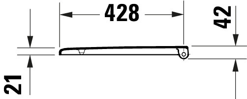 Duravit Univ. WC-Sitz Eckig Tief 443mm Ülap. Absenkaut.,abnehmb.,Scharn. Edelst.,Weiß
