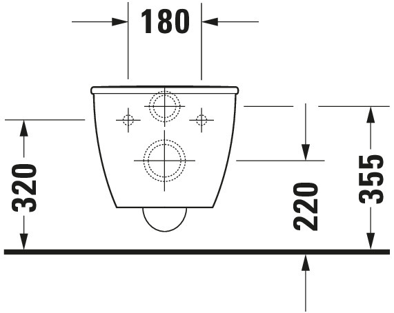 DU Wand-WC Darling New 540 mm Tiefspüler, rimless, Durafix, weiß