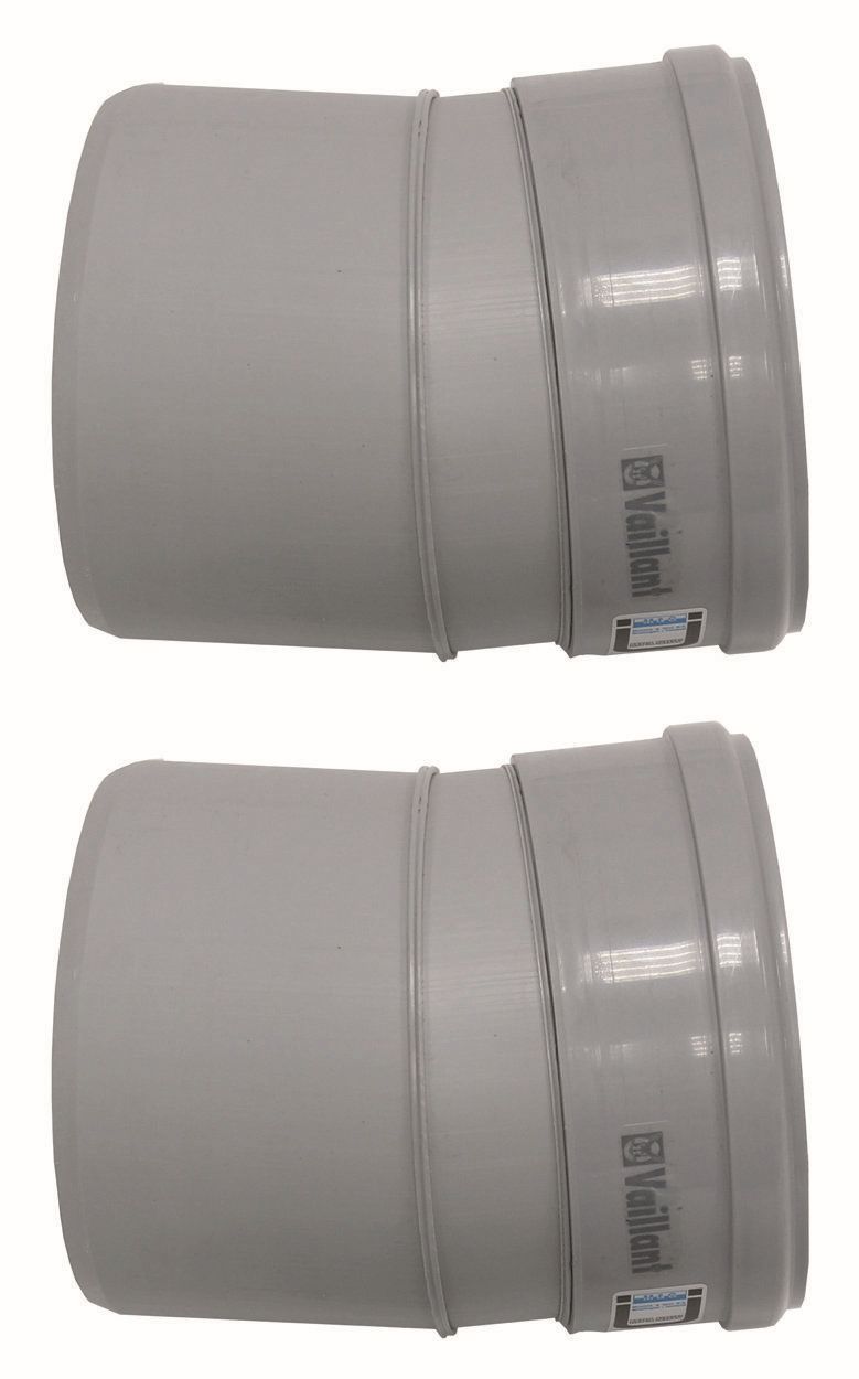 Vaillant Bogen 15 Grad (2 St.) für starre Abgasleitung DN 130, PP Vaillant Bogen 15 Grad (2 St.) für starre Abgasleitung DN 130, PP