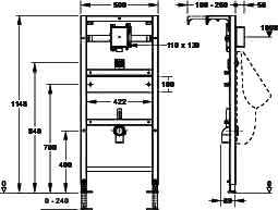 nextVIT Urinal-Element UP-Spülsystem SBH 120 Elektronisch/Mechanisch