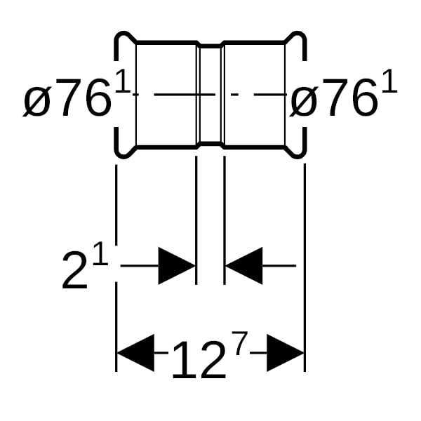 Geberit Mapress C-Stahl Muffe d76,1 verzinkt