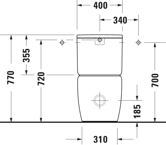 Duravit Qatego Stand-WC TS f. Kombination Rimless,Abg. Vario, Weiß HG, HG