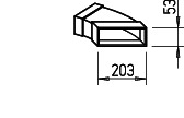 Helios FK-BH 200/45 Flachkanalbogen waagrecht 200x50 mm, 45 Grad Stahl verz.