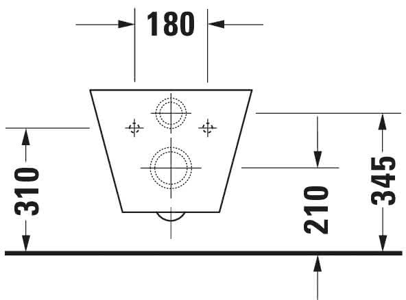 DU Wand-WC Starck 1 575 mm Tiefspüler, Durafix, weiß WonderGliss