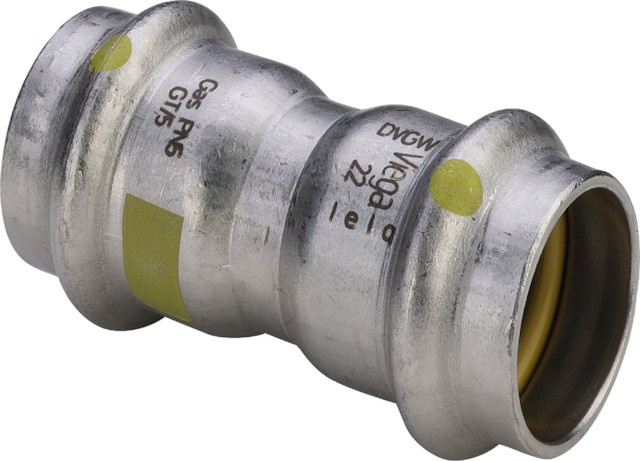 Viega Muffe mit SC Sanpress Inox G 0215 für Gas in 54mm Edelstahl