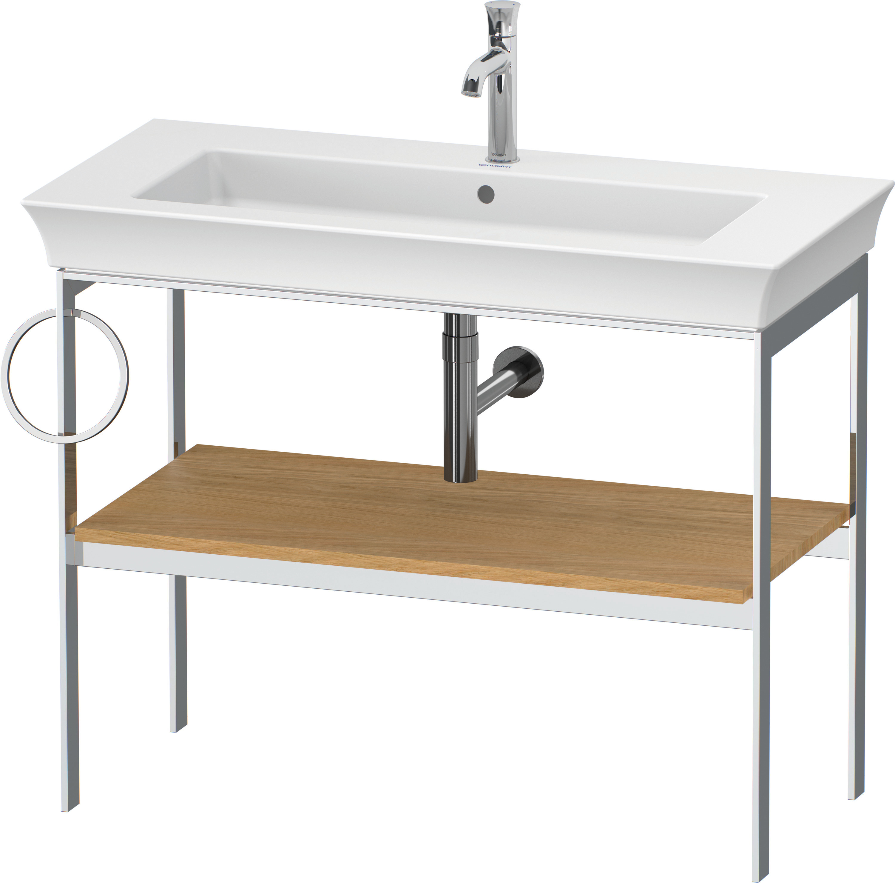 Duravit Metallkonsole bodenst. White Tulip 760x984x450,HH l.,Eiche Natur Massiv