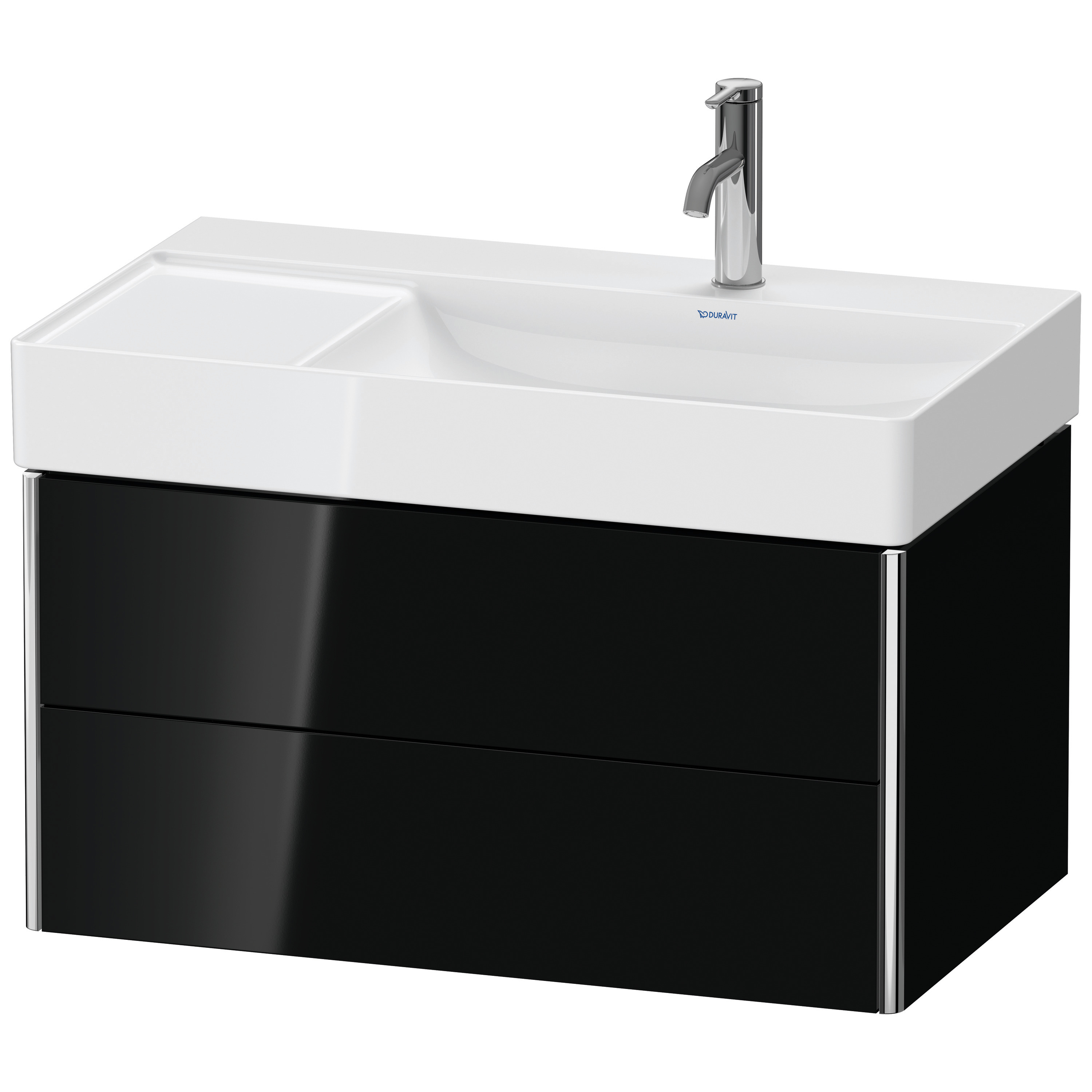 Duravit WTU XSquare wandhängend,397x784x460mm 2Schubkästen,schwarz hochglanz