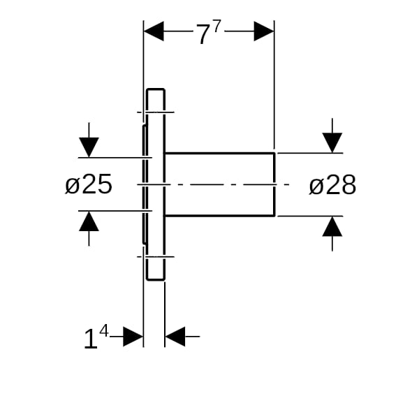 Geberit Mapress C-Stahl Flansch PN 6 mit Einschubende d28