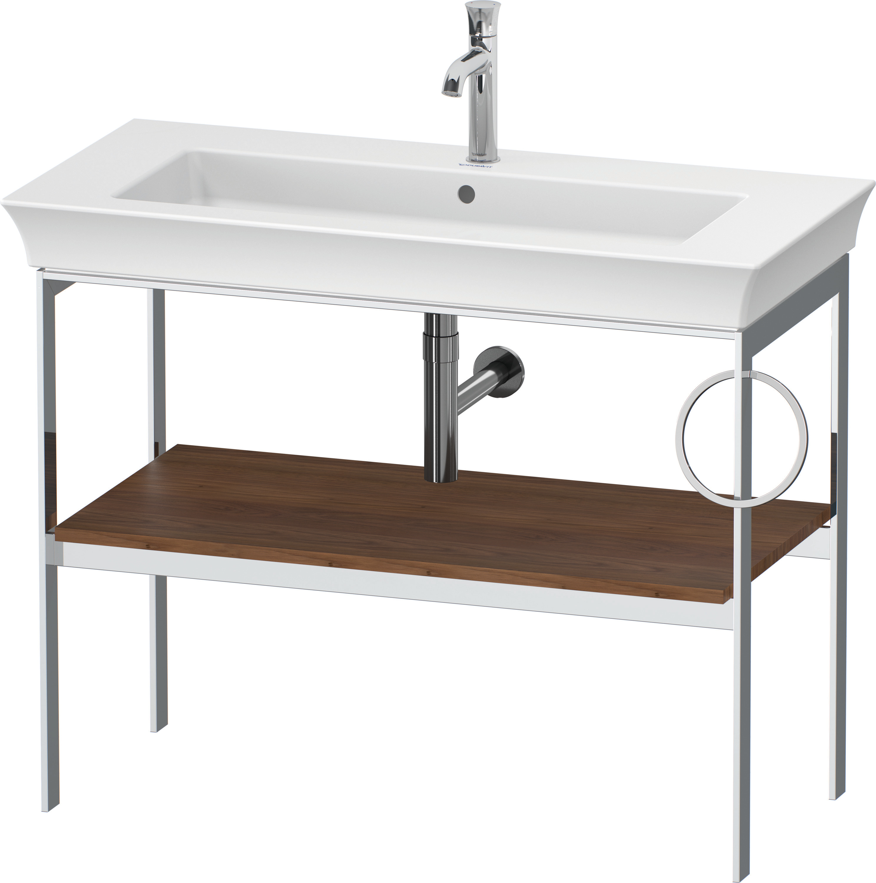 Duravit Metallkonsole bodenst. White Tulip 760x984x450,HH r.,Am.Nussbaum Massiv