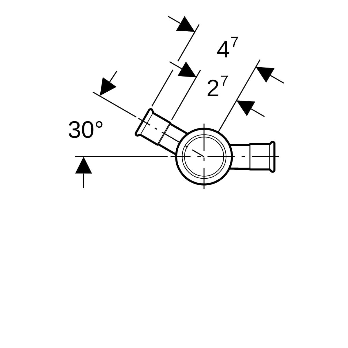 Geberit Mapress Kupfer Kreuzstück 30Gr reduziert, d28-15