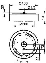 KEUCO Duschleuchte IP65 Arm.-Zub. 59931, weiß