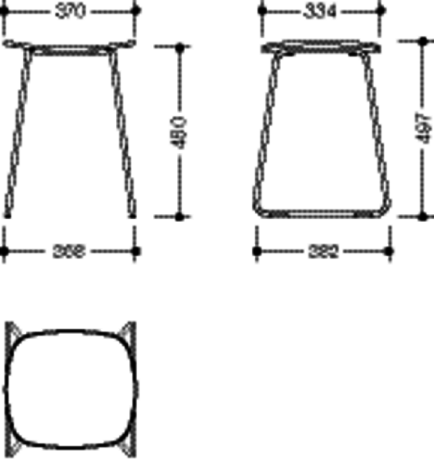 HEWI Duschhocker, H:497mm, B:370mm, Gestell verchromt signalweiß