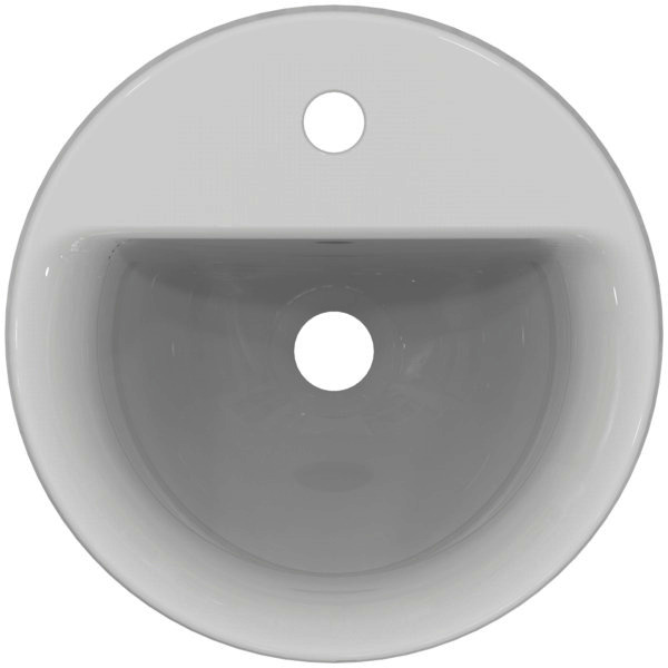 IS Einbauwaschtisch Connect, rund, 1Hl., m.Ül., 380x380x165mm, Weiß