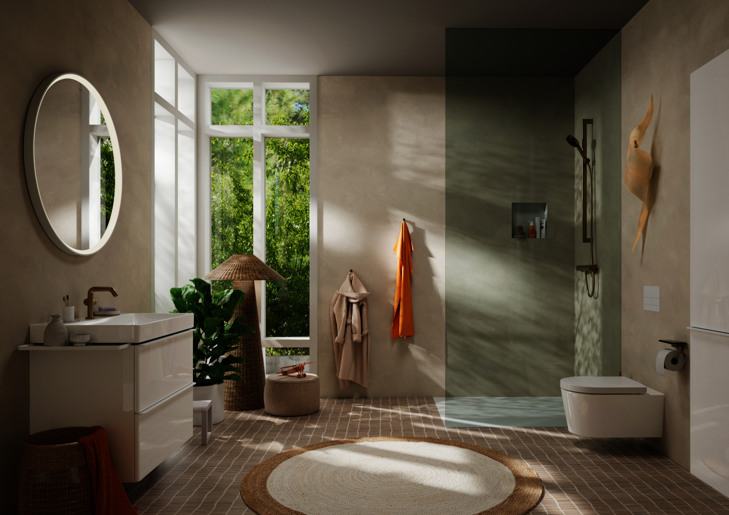 Hansgrohe WTM 110 Tecturis S Fine CoolStart mit Zugstangen-Ablaufgarnitur BBR
