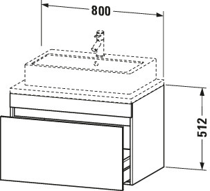 Duravit WTU DuraStyle f.Konsole 512x800x548 1 Auszug,betongrau matt/betongrau matt